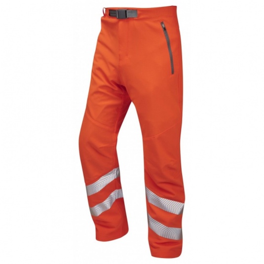 Leo Workwear EcoViz WT01 Landcross Hi-Vis Orange Stretch Work Trousers
