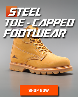 Footwear with robust steel toe caps